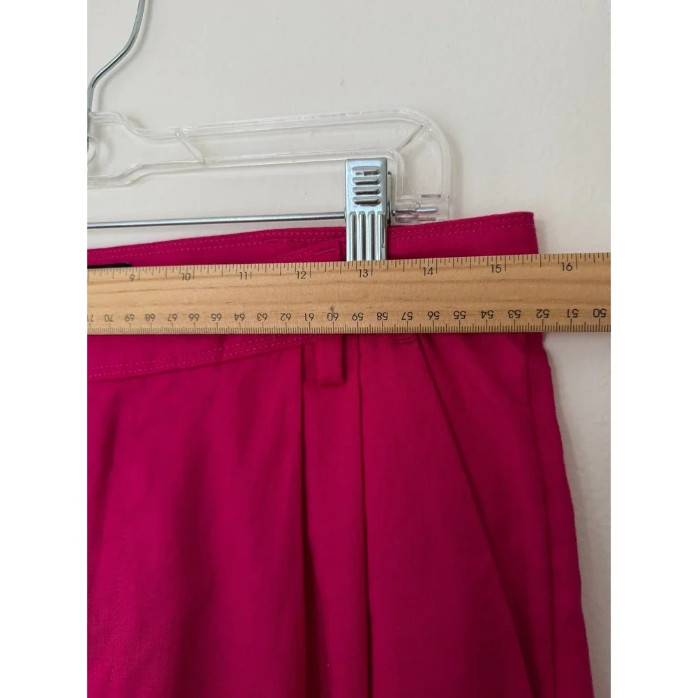 Banana‎ Republic Magenta Pink Linen Blend Pleated Wide Leg Pants Womens 8 Petite